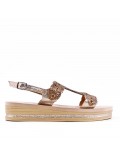 Flat sandals in faux leather for women