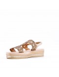 Flat sandals in faux leather for women