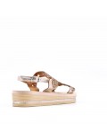 Flat sandals in faux leather for women