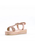 Flat sandals in faux leather for women