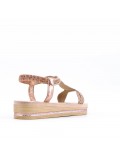 Flat sandals in faux leather for women