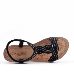 Flat sandals in faux leather for women