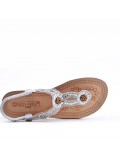 Flat sandals in faux leather for women