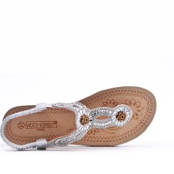 Flat sandals in faux leather for women