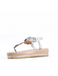 Flat sandals in faux leather for women