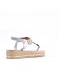 Flat sandals in faux leather for women