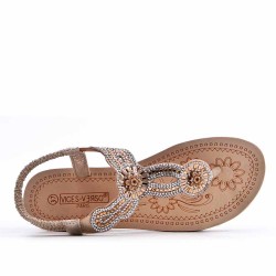 Sandale plat en simili cuir pour femme