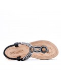 Flat sandals in faux leather for women