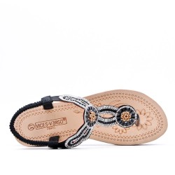 Flat sandals in faux leather for women