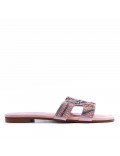 Flat sandals in faux leather for women