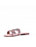 Flat sandals in faux leather for women