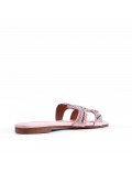 Flat sandals in faux leather for women