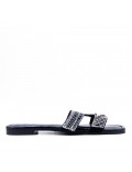 Flat sandals in faux leather for women