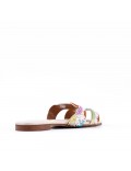 Flat sandals in faux leather for women