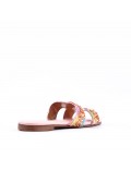 Flat sandals in faux leather for women