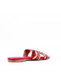 Flat sandals in faux leather for women