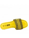 Flat sandal in mixed materials for women