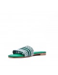 Flat sandal in mixed materials for women