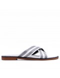 Flat sandals in faux leather for women