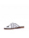 Flat sandals in faux leather for women