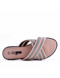 Flat sandals in faux leather for women