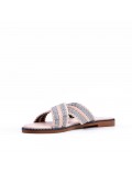 Flat sandals in faux leather for women