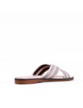 Flat sandals in faux leather for women