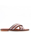 Flat sandals in faux leather for women