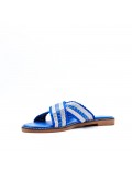 Flat sandals in faux leather for women