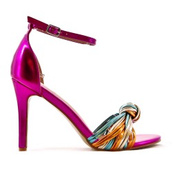 Faux leather heeled sandal