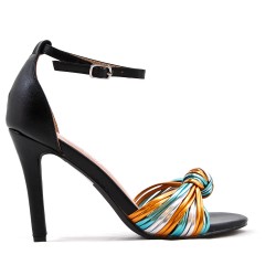 Faux leather heeled sandal