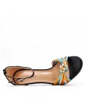 Faux leather heeled sandal