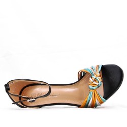 Faux leather heeled sandal