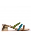 Faux leather heeled sandal