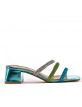 Faux leather heeled sandal