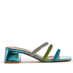 Faux leather heeled sandal