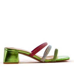 Faux leather heeled sandal