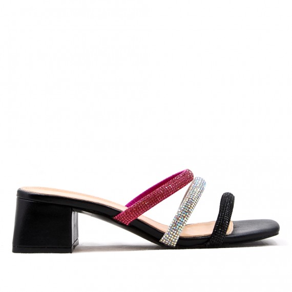 Faux leather heeled sandal