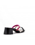 Faux leather heeled sandal