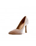 Faux suede pump with heel