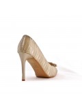 Faux suede pump with heel