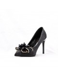 Faux suede pump with heel