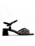 Faux leather heeled sandal