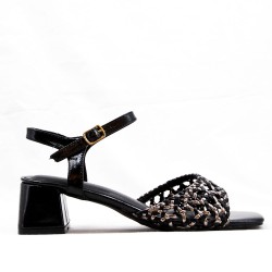 Faux leather heeled sandal