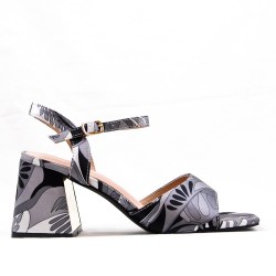 Faux leather heeled sandal