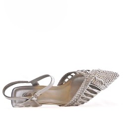 Faux leather heeled sandal