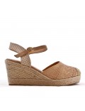 Wedge sandal with espadrille sole