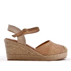 Wedge sandal with espadrille sole