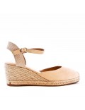 Wedge sandal in faux suede