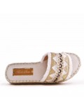 Slipper in mixed materials for women